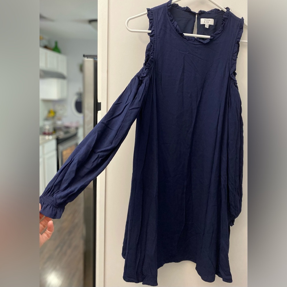 Crown & Ivy Ruffled Navy Mini Dress - Picture 2 of 3